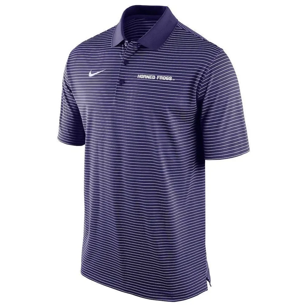 Nike TCU Horned Frogs Stadium Stripe Performance Team Polo Purple 2XL